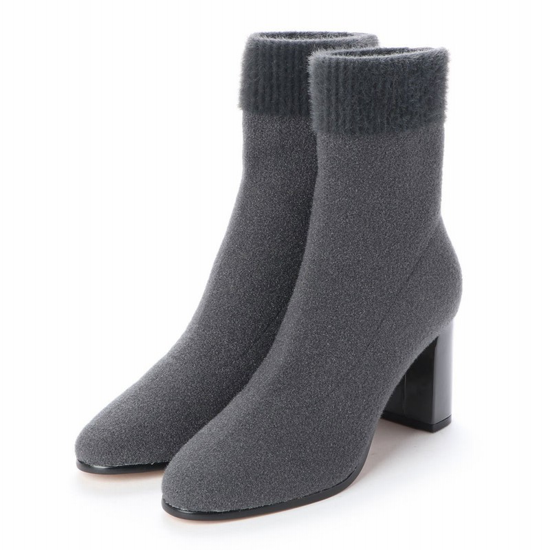 ジルスチュアート シュー Jillstuart Shoe ストレッチニットショートブーツ グレー 通販 Lineポイント最大1 5 Get Lineショッピング