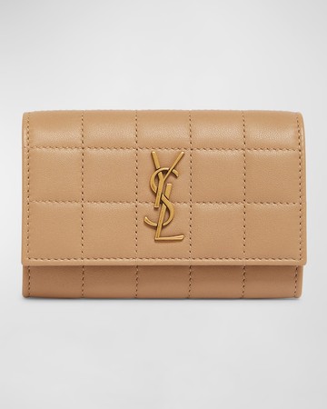 Cassandra YSL Card Holder in Quilted Leather