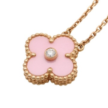 Van Cleef & Arpels 梵克雅寶 Vintage Alhambra 項鍊 18K玫瑰金 粉紅瓷 【二手名牌BRAND OFF】