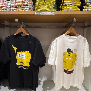 UMIQIO/U家男女情侶款休閑百搭印花短袖T恤477914/477915/474451