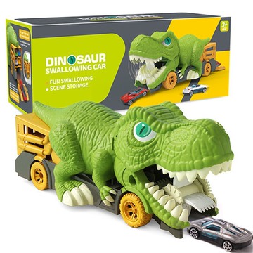 恐龍吞食車+2合金小車恐龍吞食車(台灣現貨) 恐龍車 合金車 霸王龍慣性車 恐龍吞小車 大車吃小車
