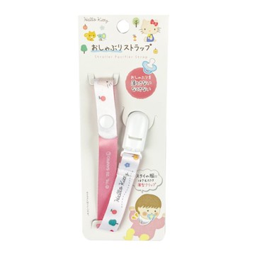 asdfkitty*KITTY蘋果 帽夾 圍兜兜夾 口水巾夾 奶嘴鏈夾 名牌夾 幼童餐巾夾-日本正版商品