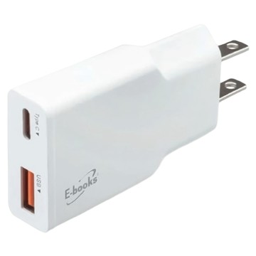 E-books B126 全球極致超薄GaN智慧穩壓PD + QC3.0快速充電器 20W  白色  1個