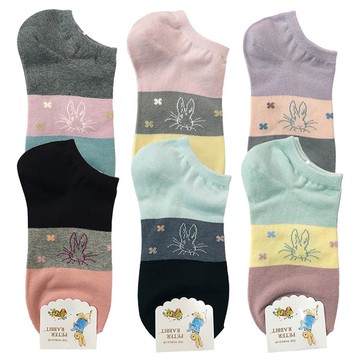 SK3433 比得兔細針提花船襪（顏色隨機出貨）