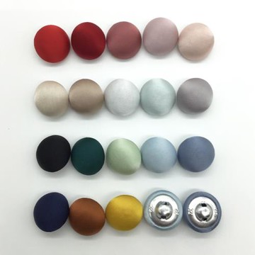 蘑菇扣子緞面高檔包布紐扣綢緞布扣子黑色紫色精致襯衫袖扣布包扣