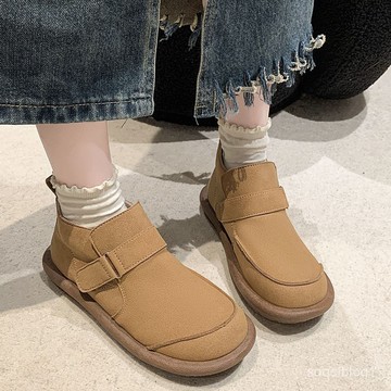 真皮馬丁靴2025勃肯平底加絨英倫風短靴棉鞋新款軟底女春秋潮 靴子大尺碼女鞋 中筒靴 鞋子女 馬丁鞋 切爾西靴 韓國靴子