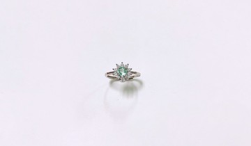 小花園系列 綠色藍晶石戒指 925純銀 手工鑲嵌