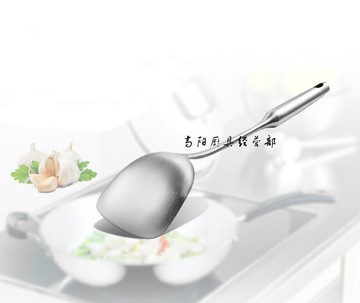 304不銹鋼鍋鏟 鍋勺炒菜鏟湯勺酒店廚師炒勺家用手柄隔熱炒菜勺1入