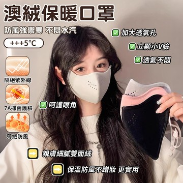 【隔日到貨💨防風透氣❄️】澳絨保暖口罩 冬季防寒防風面罩 機車通勤防凍口罩 抗風防塵護耳口罩 柔軟絨面親膚舒適 男女可用