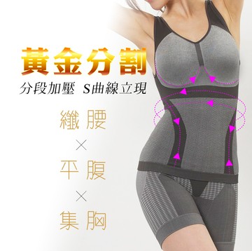 【JS嚴選】”隱形殺手”台灣製竹炭熱銷整套組(包胸塑衣*2+五分褲*2)