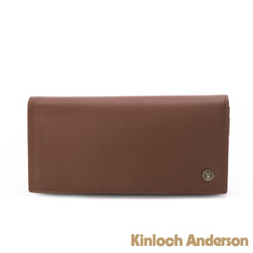 【Kinloch Anderson】Hogan 圓標翻蓋式長夾-栗葉棕