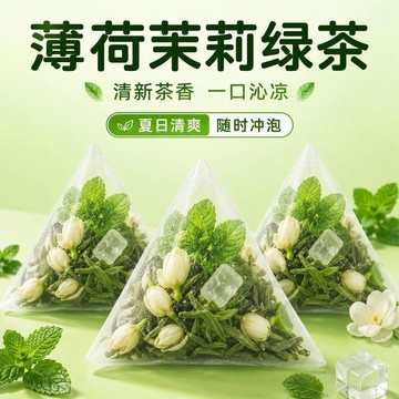 冰吸茉莉花茶 🍊 薄荷綠茶 冷熱雙泡  夏季清涼花茶