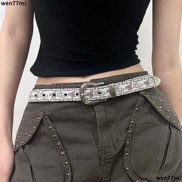 超實惠臘 腰帶 皮帶美式復古咖色寬腰帶新款辣妹y2k亞文化百搭皮帶配牛仔褲裙子