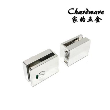 【家的五金】免挖孔玻璃浴廁表示鎖（玻對玻）(指示鎖 附墊片 玻對玻 玻璃門鎖 衛浴五金 門鎖 衛浴配件 玻璃五金 玻璃門)