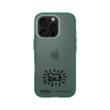 iPhone 16 Pro Clear 憂墨綠 - Keith Haring - 發光的嬰兒®