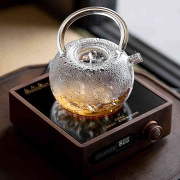 胡桃木電陶爐煮燒器玻p璃茶水壺白茶煮茶壺小型電熱煮茶爐創意家