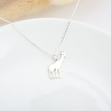 【Angel & Me】可愛 長頸鹿 s925純銀項鍊 生日 情人節 聖誕禮物