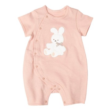 akachan honpo - 短袖兔裝-毛巾布材質造型圖案-粉紅色