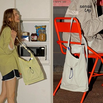 抽繩尼龍大容量簡約百搭斜挎包