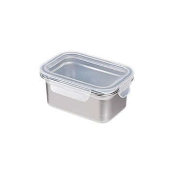 SHIMOYAMA 卡扣式304不鏽鋼保鮮盒(附蓋)-800ml-1入