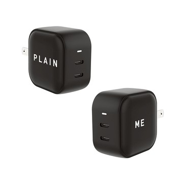 【品牌聯名】plain-me PLAIN GaN 45W Type-C雙孔充電頭
