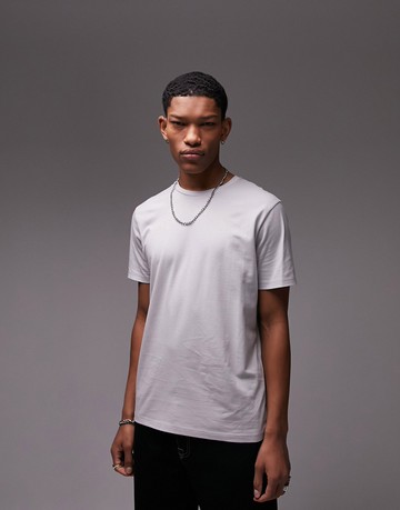 Topman classic fit t-shirt in light grey