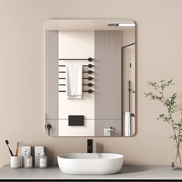 衛生間浴室掛鏡  免打孔安裝軟鏡子貼墻自粘浴室家用亞克力衛生間洗臉化妝鏡高清免打孔洗漱鏡