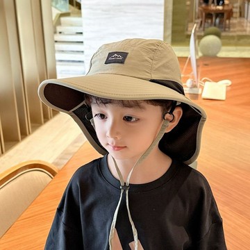 🌸YR🌸 兒童帽子 男女童防曬帽 兒童遮陽帽 寶寶帽子夏季男女童薄款防紫外線漁夫帽兒童戶外露營防曬遮陽盆帽