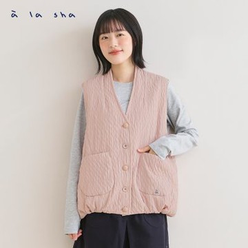 a la sha 紋理蓬蓬造型背心