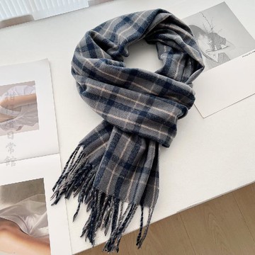 🔥2件9折🍊臺北出貨🍊可開發票韓版高級感格子圍巾女秋冬季學生加厚保暖披肩休閒百搭針織圍脖