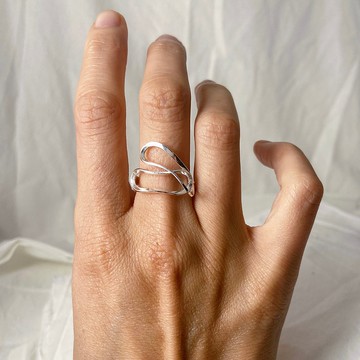 解構花朵純銀戒指 系列 no. 1