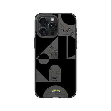 iPhone 15 Pro Max JellyTint 酷墨灰 - 寶可夢 Pokemon - 皮卡丘與積木-黑白版