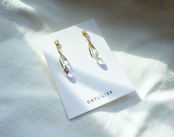 Swarovski水鑽水滴造型耳環 - Crystal AB