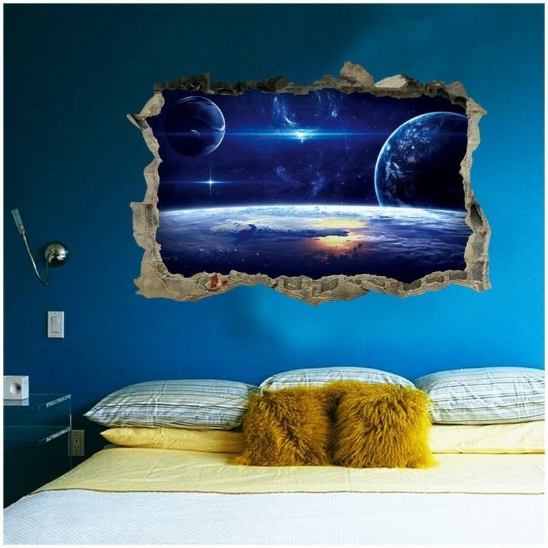 ウォールステッカー 壁紙シール 3d 立体的 トリックアート だまし絵 宇宙 星 惑星 ルームデコレーション ウォールデコレーション 壁面装飾 室内装 通販 Lineポイント最大0 5 Get Lineショッピング
