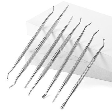 雙頭兩用甲溝勺去死皮叉不銹鋼