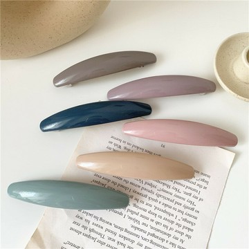 韓國成人馬尾彈簧夾頭飾女復古氣質后腦勺橫夾頂夾簡約發夾發卡