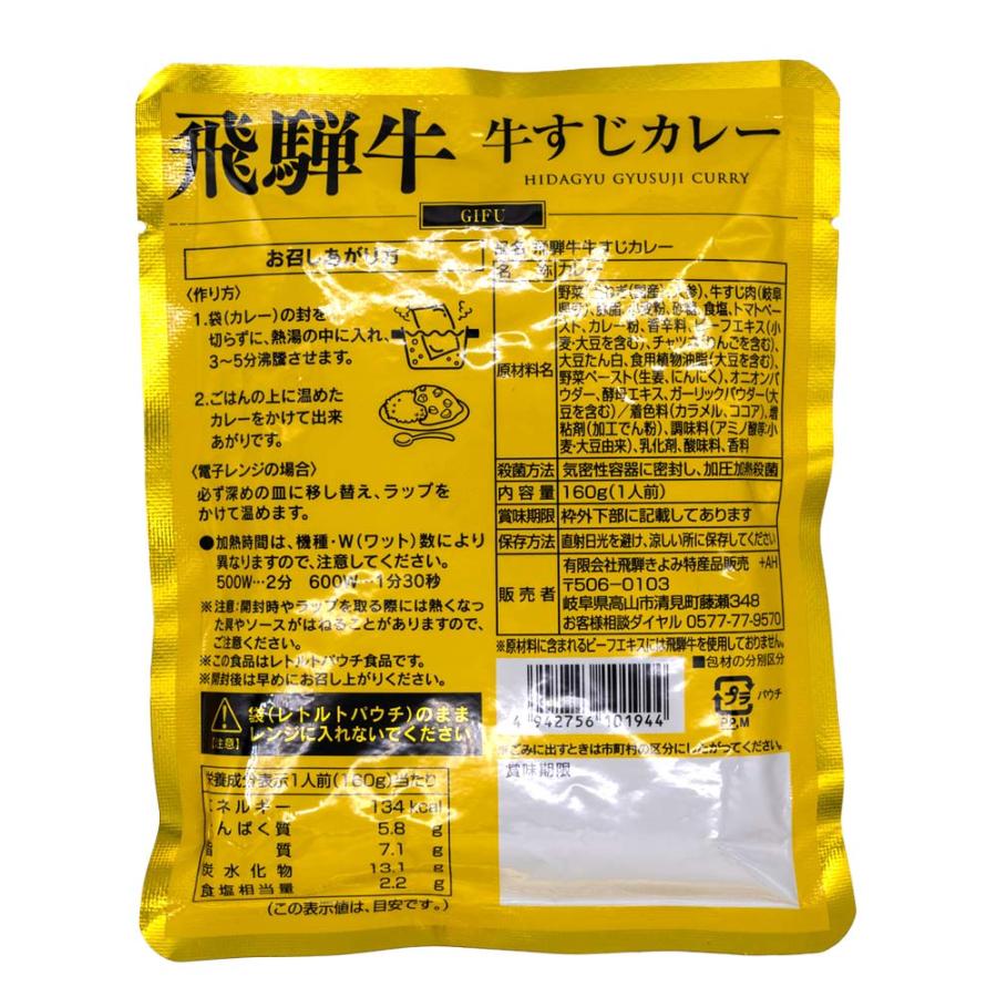 飛騨牛カレー レトルト 牛すじカレー 1人前 160ｇ ふるさと清見21 パスカル清見