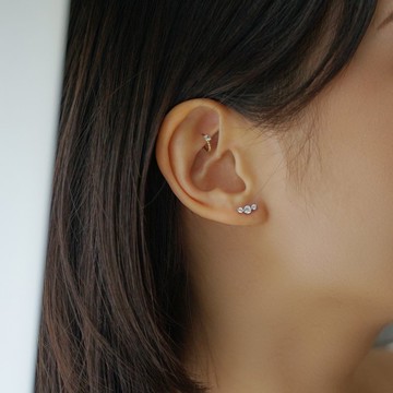 wish心願鋯石 925純銀四爪鑲嵌單鑽鋯石耳環