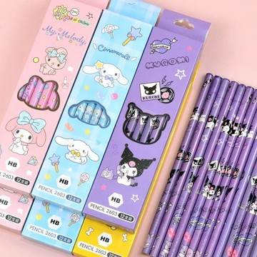 ✅超夯單品✅ 精選12支/盒 兒童卡通木質鉛筆 三麗鷗 HB寫字筆 學生文具 學習用品 幼兒鉛筆 開學文具