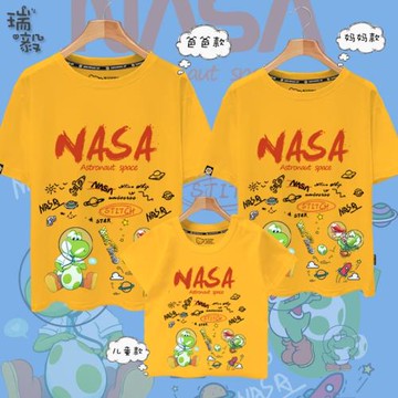 耀西任天堂超級馬里奧游戲親子裝短袖T恤衫父子母女全家休閑半袖