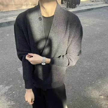 潮牌道袍羊毛開衫毛衣男女秋冬季老錢風上衣慵懶風針織衫長袖外套鑫弘-衣錦男裝