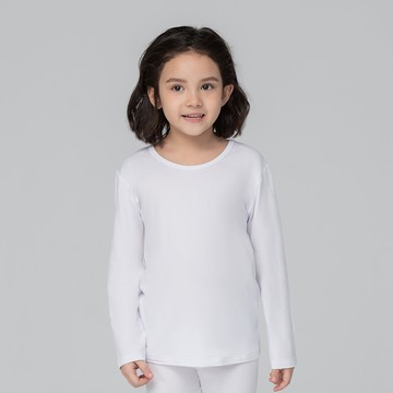 第5代溫灸刷毛圓領發熱衣(純淨白 童100-150)