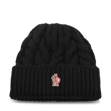Moncler Grenoble - Black Virgin Wool Knitted Beanie