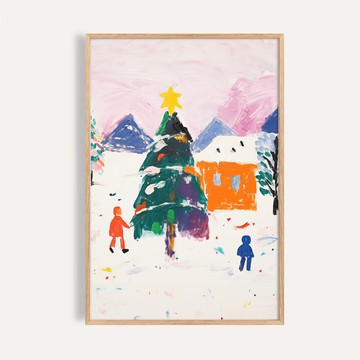 童趣雪國 Christmas Kids in Snowland / 歡樂耶誕節 海報 掛畫
