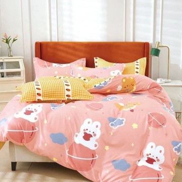 星際兔兔樂園 台灣製 舒柔棉 單人/雙人/加大 薄床包被套組