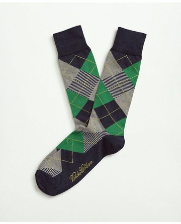 Brooks Brothers Men's Argyle Crew Socks | Navy