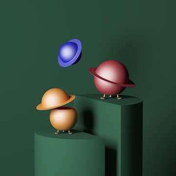 可愛貓腳 星球造型 鑰匙收納盒 雜物收納盒