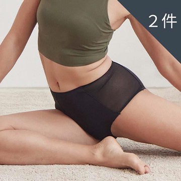 【Khoo】高腰無痕白白褲＿吸收分泌物內褲(黑色兩件組)