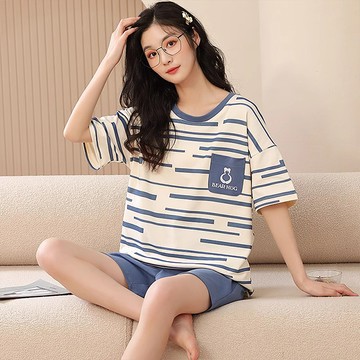 【韓國K.W.】KQN4423韓國顯瘦搭配居家睡衣(睡衣/睡裙/家居服/涼感睡衣/連身睡衣)