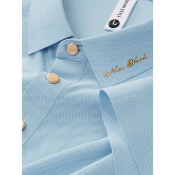 (免運)冰絲Polo衫男2025夏季新款休閑彈力冰絲翻領上衣男士t恤短袖薄款